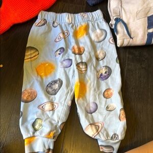 Molo Kids Planet Print Bottoms - Blue and Multicolor